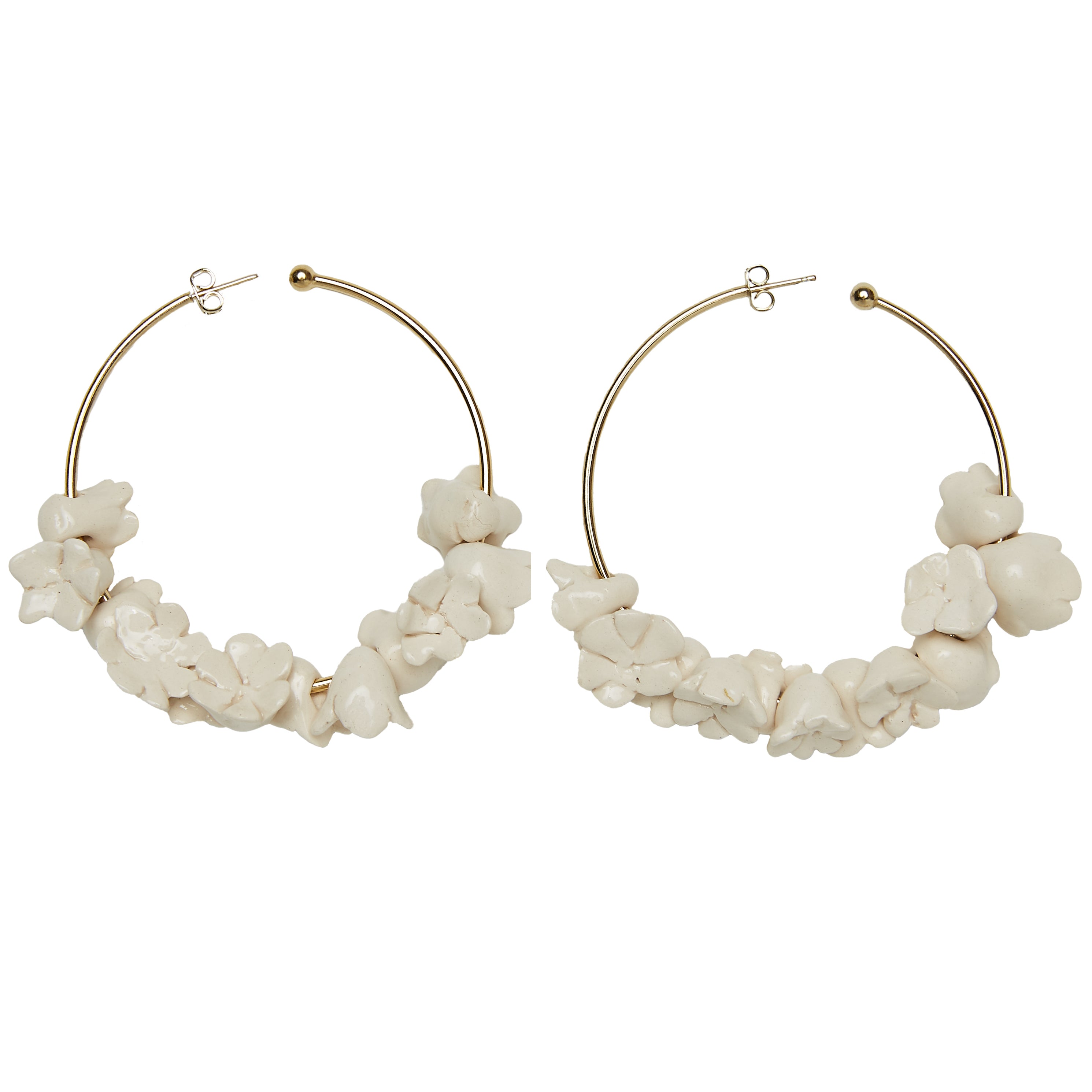 White Flowers Earrings