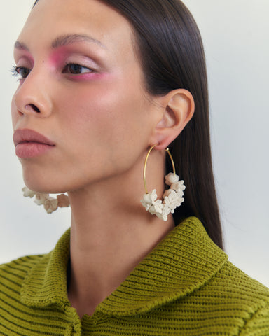 White Flowers Earrings